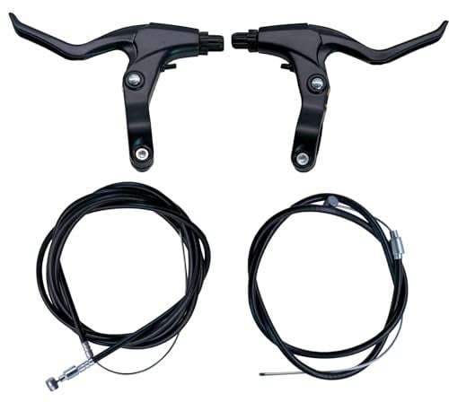 Uryxery 2 Stück Bremshebel Fahrrad Set mit Bremszug, Bowdenzug für V Brake & Mechanische Scheibenbremse, Fahrrad Bremsen Griff Aluminium für MTB BMX