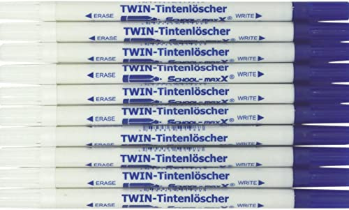 School-MaxX Tintenlöscher Twin mit Überschreibspitze, zum löschen und überschreiben von handelsüblicher Tinte (10)