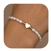 LOLIAS Perlenarmband Damen Armband Damen Gold Perlen Armband Herz Goldene Armbänder Damen Bracelet Women Perlenschmuck Schmuck Gold