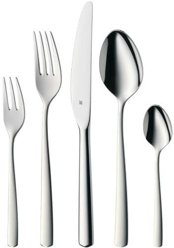 WMF Boston Besteckset 30-teilig für 6 Personen – Cromargan Edelstahl 18/10, poliert und rostfrei, spülmaschinenfest, Monobloc-Messer mit langlebiger Schärfe, elegantes Essbesteck für Alltag und Gäste