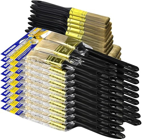 Great Andrew Pinsel, 30 Stück Pinselset (75mm, 50 mm, 38 mm, 38 mm Winkel, 25 mm), Lackierpinsel, Set für Heimmöbel, Zäune und Wandverkleidung, Malerpinsel, Lasurpinsel
