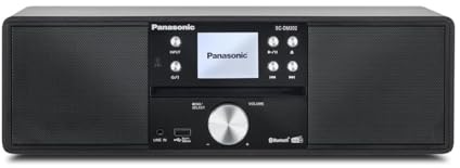 Panasonic SC-DM202EG-K Kompaktes Micro HiFi Stereosystem mit CD, DAB+/FM Radio, USB und Bluetooth, 24W Lautsprechern, Fernbedienung, 2,4 Zoll TFT LCD-Display, EQ-Einstellungen, Schwarz.