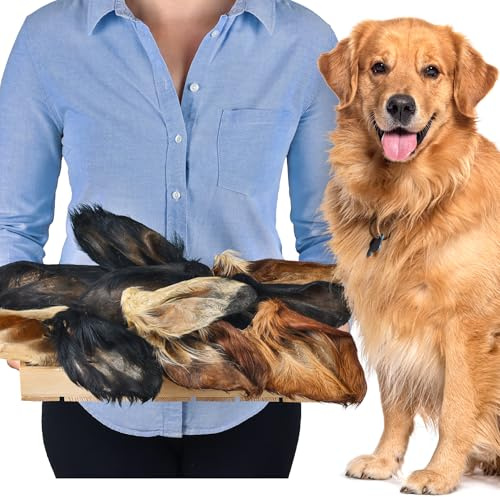 Lovely Dog | Rinderohren mit Fell für Hunde 10 Stück | Natürlicher Kausnack | fettarm & ohne Zusätze | Qualitätskauartikel für Zwischendurch