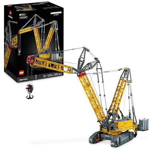 LEGO Technic Liebherr LR 13000 Raupenkran Set, Baue das ultimative ferngesteuerte Baufahrzeug-Modell mit Control+ App, Kran mit Windensystem und Wippausleger, großer Modellbausatz für Erwachsene 42146