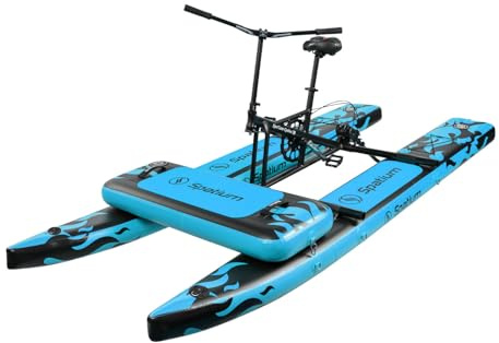 Spatium SUP Aufblasbare Kajaks sup Board für 2 Personen Wasser Fahrrad aufblasbare Pedal Boot aufblasbare Pedal Kajak und einfach zu Fahren auf dem Wasser Blauschwarz