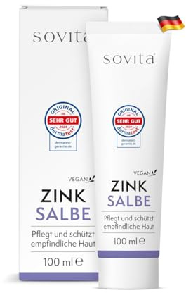 sovita Zink Salbe100 ml I Hautschutz Wundheilung I Windelbereich Babypflege I Zinkoxid hochdosiert I Heilsalbe für sensible Haut