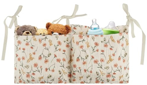 Flintronic 2-in-1 Babybett Organizer, Baby Kinderzimmer Organizer, Kinderzimmer Hängender Bett Organizer, Betttasche Spielzeugtasche für Windeln Kleidung Spielzeug