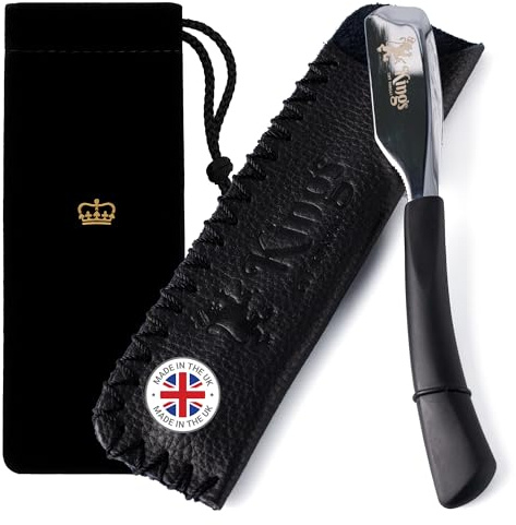 Kamisori Rasiermesser für Männer von The Kings Cutthroat – Rasiermesser für Herren – Rasiermesser für Herren – Lederrasierer im Lieferumfang enthalten – unverzichtbares Pflegezubehör für Männer, ohne