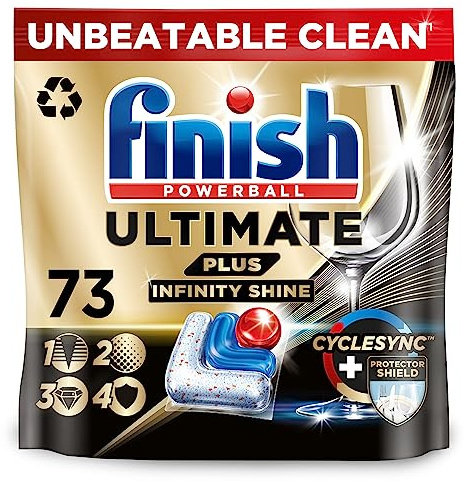 Finish Ultimate Plus Infinity Shine Spülmaschinentabs Bulk | Duft: frisch | 73 Spülmaschinentabs | Für eine hervorragende Reinigung & Diamantglanz