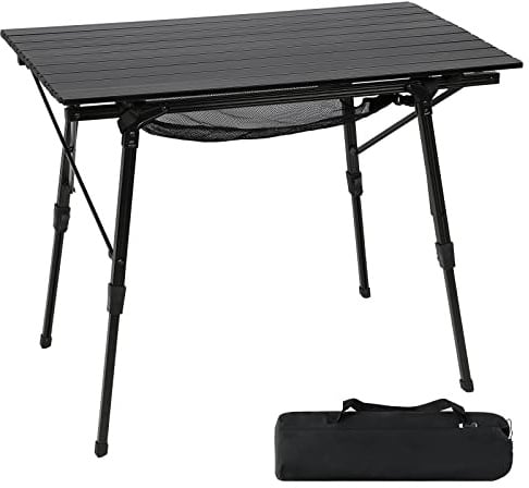 Portal Campingtisch faltbar Höhenverstellbar Klapptisch Aluminium 90 x 53cm für 4 Personen leicht Camping klappbarer Falttisch