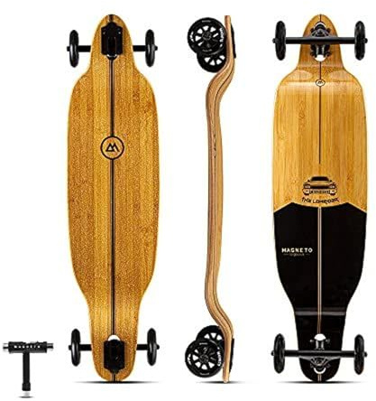 Glider Collection,101.6x23.5 cm,Premium-Longboard-Skateboard,große große 100 mm Räder,Bambus-Deck mit hartem Ahornkern,Cruiser Carver,Herren Damen Erwachsene Teens,gratis Skate-Werkzeug
