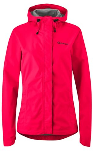 Gonso Sura Light, Damen Fahrradjacke, Wasserdichte Regenjacke, Wasserdicht bis 10.000 mm & winddicht, G-Tex, 2-Lagenlaminat & getapte Nähte, Weite Passform, PFC-frei, Pink, Gr. 46