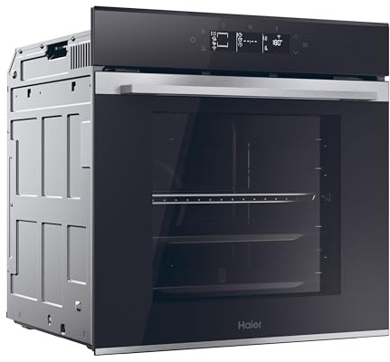 Haier Einbaubackofen ID Serie 2 H6 ID25G3HTX | Nische 60 cm, 78 Liter Volumen, 18 Funktionen inkl. AirFry, Wi-Fi, Heißluft-Beheizung mit Grill, Hydrolyse-Reinigung
