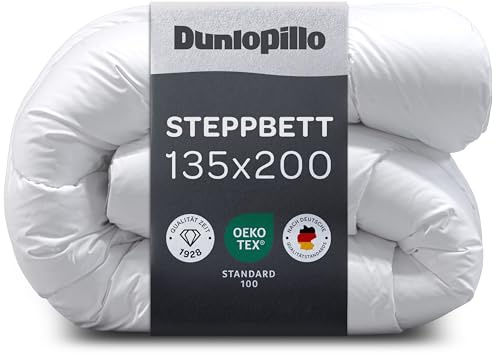Dunlopillo Bettdecke 135x200 - Premium Ganzjahresdecke | Oeko-Tex Zertifiziert Decke für Allergiker | Winter Steppdecke, Decken, Duvet, Winterdecke, Bettdecken 135 x 200 cm