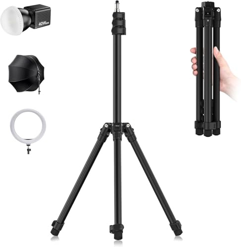ULANZI TT43 190cm Lichtstativ Aluminium, Reversible Fotografie Licht Stand Lampenstativ Umkehrbares Tragbares Kamera Stativ, Max. 6kg Traglast, 1/4 Schraube, für Studio Ringlicht Blitzlicht Softbox