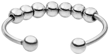 Purelei Shade Anxiety Ring (Silber) - Fidget– Wasserfester Damenring aus langlebigem Edelstahl – in zwei verschiedenen Größen erhältlich – Verstellbar von 50-60cm und 60-66cm - Schmuck für Damen