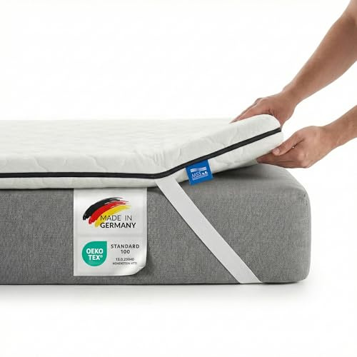 MSS e.K. Kaltschaum Matratzentopper 130 x 200 cm | HR KALTSCHAUM | optimale Körperanpassung | Mattress Topper 130x200 | Designed und produziert in Deutschland | Oeko-TEX Zertifiziert