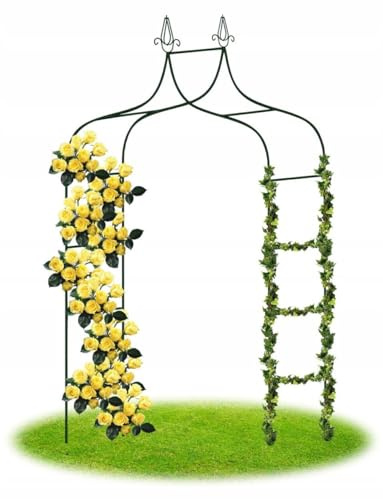 Rosenbogen Gartenbogen Torbogen Rankhilfe für Kletterpflanzen und Rosen Deko-Spitzen grün (Rosenbogen)