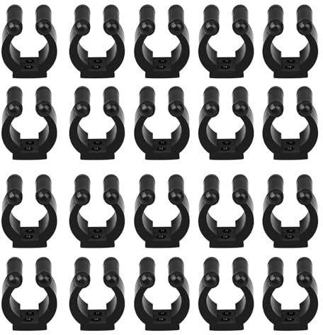 EEEKit 20 Stück Rutenhalter Wand, 16 mm C-Clips für Wandmontage Angelrutenhalter, Aufbewahrungsorganizer für Angelruten Billard Queues