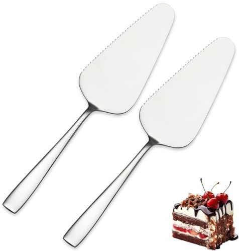 Kucensi Tortenheber Set Edelstahl,2 Stück Kuchenschaufel Edelstahl Poliert Tortenschaufel Kuchenmesser Mit Gezackten Kanten,Tortenmesser Set Für Küchen Restaurants Partys