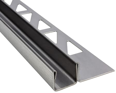 Glas-Fliesenprofil Edelstahl Klemmprofil Wandprofil V2A 2m H12.5mm 11mm-Glas gebürstet