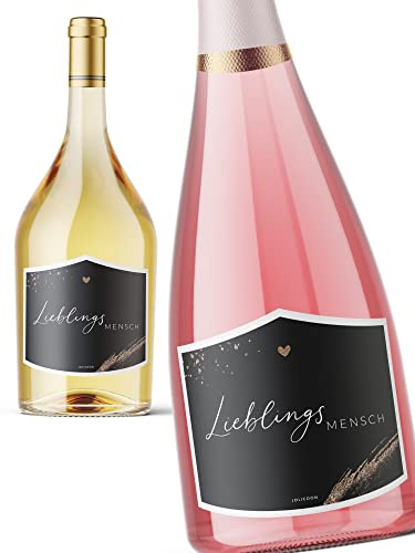 JoliCoon Lieblingsmensch Geschenk - Flaschenetikett 9,3x7,8cm - Partner Geschenke