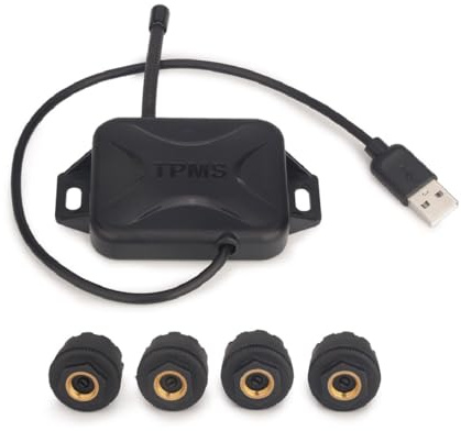 ES341 USB Universal TPMS Module Reifendrucksensor mit 4 Externe Sensors Display Reifendrucküberwachung Für Android 5.1+ Autoradios