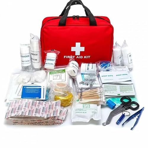 ePicsoa Erste Hilfe Set, 120-teiliger Erste Hilfe Kasten, First Aid Kit, Notfall Ausrüstung inkl. Bandagen, Rettungsdecke, Pfeifen, Pflaster, Gauze, Reiseapotheke