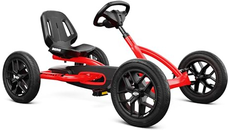 BERG Pedal-Gokart Kart Buddy Redster | Kinderfahrzeug | ab 3 Jahre | Tretfahrzeug mit hohem Sicherheitsstandard | Luftreifen und Freilauf | Verstellbarer Sitz