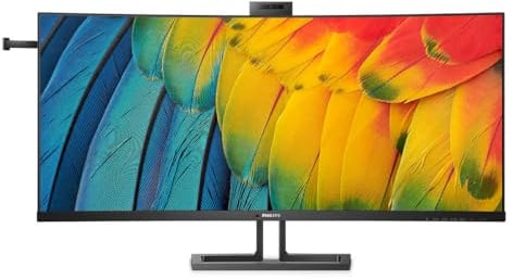 Philips 40B1U6903CH - 40 Zoll Wide UHD Curved Monitor, 5 MP Webcam, höhenverstellbar, Lautsprecher (5120x2160, 75 Hz, HDMI, DisplayPort (in/Out), Thunderbolt, USB Hub) schwarz