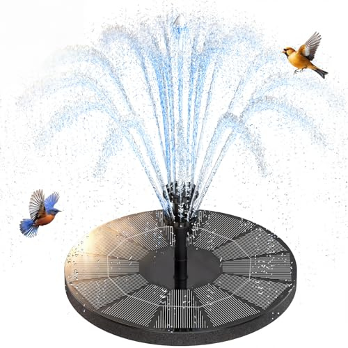 AISITIN Solarbrunnen für Draussen 3,5W, Solar Springbrunnen für Außen Eingebaute 1500 mAh Akku Teichpumpe Solar mit 10 Effekte Schwimmender Fontäne Pumpe mit 4 Stützstangen für Garten/Vogelbad/Teich