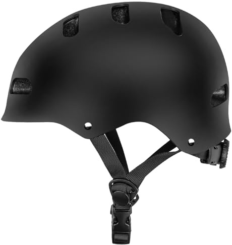 Skaterhelm Fahrradhelm für Damen Herren 59-62CM Robuster Stadthelm für den Alltag Verstellbar Unisex Schutzhelm für Skateboard E-Scooter Roller BMX