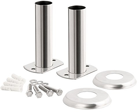 Zelsius Edelstahl Poolleiter Halterung | Ø 40 mm | Montageset für Pool Leiter mit Flanschrohr | Hülse für Schwimmbadleiter | Flansch Leiterhalterung stabil, Poolzubehör