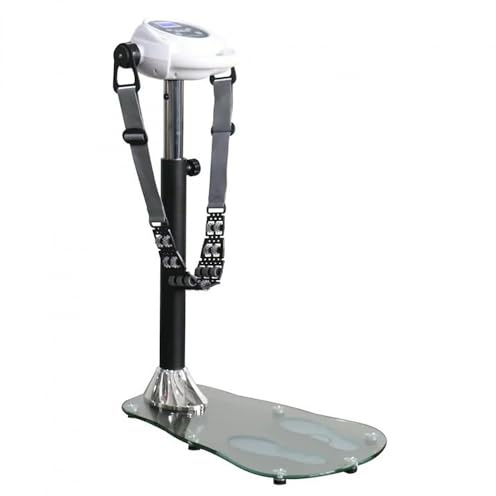 Techfit Vibrationsplatte Standgerät MSGFIT8 mit 4 Massagebändern, DC-Motor, 4 Geschwindigkeitsstufen (1-20), 6 Programme, LCD-Display, 83x48x111cm, Ganzkörpertraining