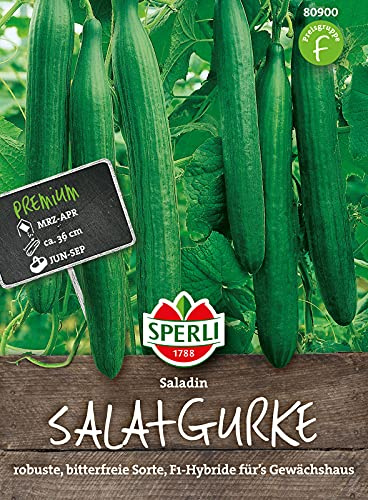 80900 Sperli Premium Gurken Samen Saladin | Schlangengurken Samen | Gurkensamen Gewächshaus | Samen Gurke | Salatgurken Samen