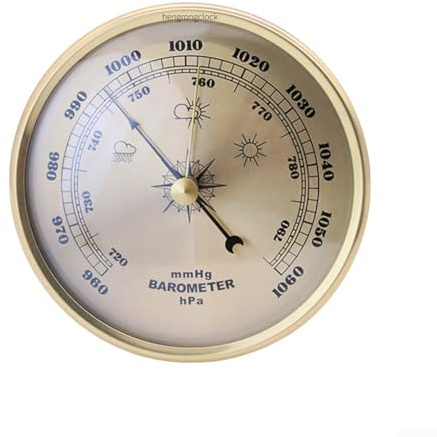 Mechanisches Barometer, Durchmesser 90 mm/108 mm/130 mm, Metall, Haushaltsuhr, Barometer, Manometer für Zuhause, Büro, Dekoration (108 mm)