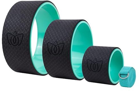 Florensi Yoga Wheel Set - Yoga Rückenrollen - Gepolstertes Yoga Rad Rückenschmerzlinderung Muskeltherapie Tiefengewebsmassage Myofasziale Entspannung - Für Flexibilität & Mobilität, Rücken Knacken