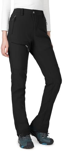 Wespornow Damen Wanderhose Wasserdicht Thermohose Gefüttert Outdoorhose Softshellhose Skihose Warm Ski Pants Women Schneehose Kletterhose Jagdhose Trekkinghose Winter Regenhose（Schwarz,XL）