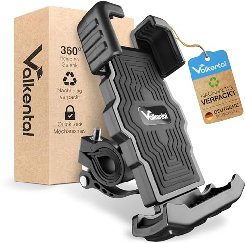 Valkental Fahrrad-Handyhalterung mit Silikon-Pad | Sekundenschnell zu installieren, universell kompatibel, sicheres Klicksystem