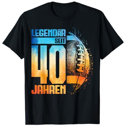 40. Geburtstag American Football Spieler 40 Jahre Mann T-Shirt