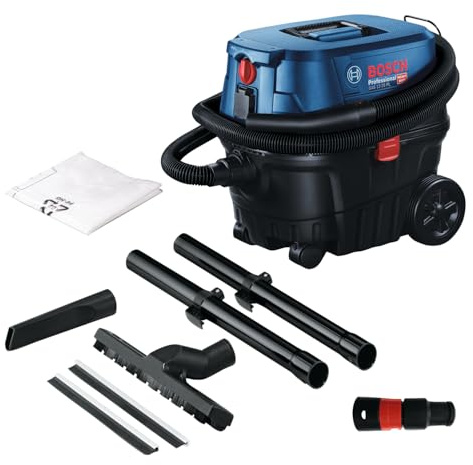 Bosch Professional Nass-/Trockensauger Gas 12-25 PL (1.250-W-Motor, Luftstrom von 65 l/s, Saugdruck 200 mbar, inkl. HEPA-Filter, Fugendüse)