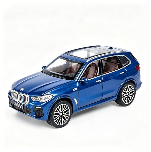 TGRCM-CZ 1/32 X5 SUV Modellauto Spielzeug, Druckguss Legierung Pull Back Auto Modell mit Licht und Sound Spielzeugfahrzeuge für Kinder Blau