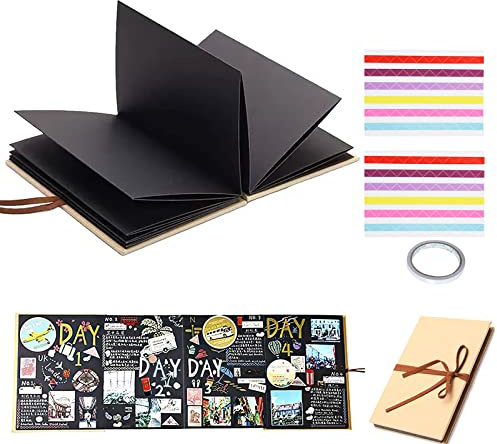 ERBO Fotoalbum zum Selbstgestalten 5 inch, Fotoalbum zum Einkleben, DIY Scrapbook FotobuchKann als Abschluss Geschenk, Geburtstagsgeschenk, Hochzeitstagsgeschenk (34 Seiten, 17,5 x 11,5cm)