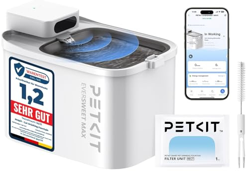 PETKIT Katzen Trinkbrunnen Kabellos, Hundewasserspender, 3L Katzen Hunde Wasserbrunnen, Intelligentes App-Steuerung,26dB Extrem Leiser,83 Tage Akkulaufzeit
