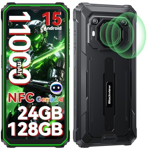 Blackview BV6200 Plus Outdoor Handy 11000mAh 24GB+128GB/2TB, 98DB Lautsprecher Outdoor Handy Ohne Vertrag, 6.56" 90Hz, IP69K Wasserdicht, Baustellenhandy, 16MP/Dual 4G/OTG/GPS/NFC/3 Jahre Garantie
