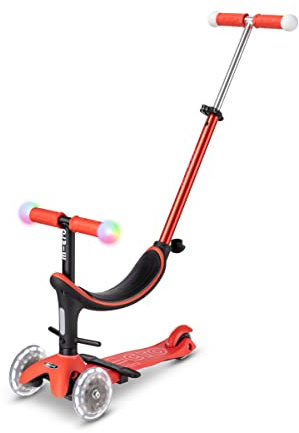Micro Mini2Grow Deluxe Magic LED Kinderroller Rot ab 12 Monaten bis 6 Jahre