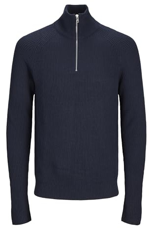 JACK & JONES Male Strickjacke mit Viertelreißverschluss Meliert Strickjacke mit Viertelreißverschluss