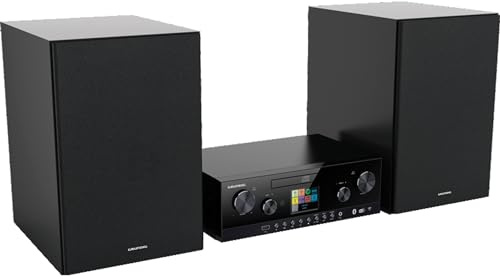 Grundig GHF1030 CMS 5000 BT DAB+ Web Micro HiFi-Anlage (2 x 50 Watt Ausgangsleistung (Digital Audio Broadcasting), 3-Wege-Lautsprechersystem, Bluetooth, MP3-Wiedergabe, USB-Anschluss), Schwarz