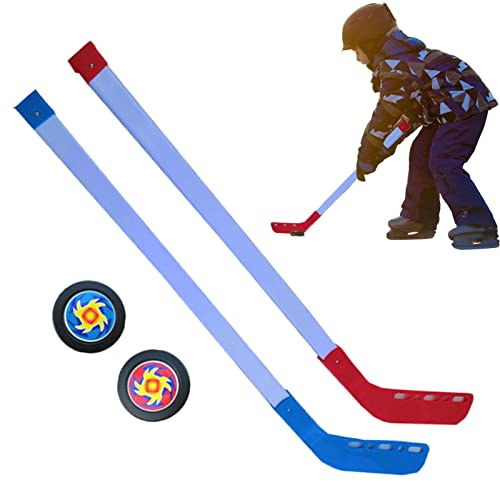 Hockeyschläger Kinder, Eishockeyschläger, Streethockey Schläger Kinder , 70 Cm Hockeyschläger Mit Bällen, Professionelle Eishockeyschläger, Sportunterricht, Outdoor-Spielzeug, Inklusive 2 Pucks