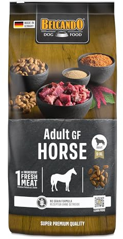 BELCANDO Adult GF Horse [12,5kg] Hundefutter | Trockenfutter ohne Getreide mit Pferd | Alleinfuttermittel für ausgewachsene Hunde Aller Rassen ab 1 Jahr